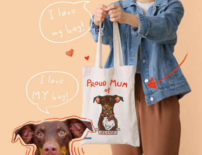 Illustrated Pet Tote Bag