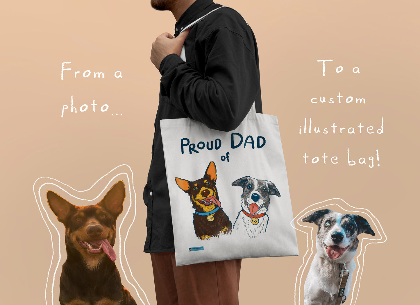 Illustrated Pet Tote Bag