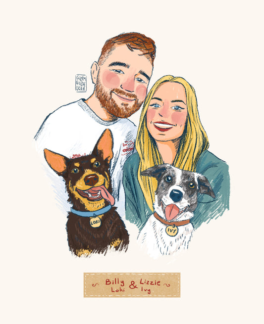 An Illustrated Family Portrait (A4 Print)