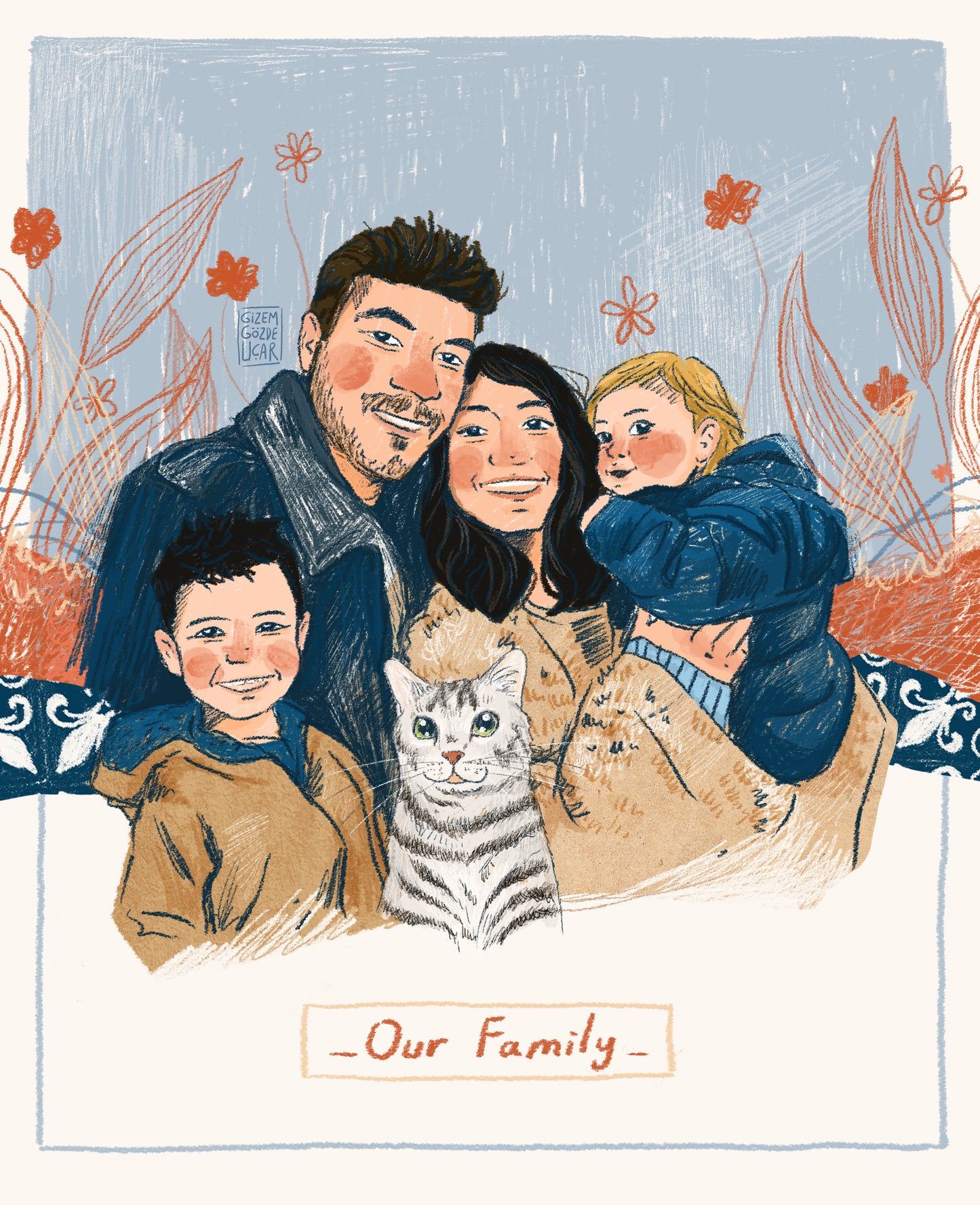 An Illustrated Family Portrait (Digital)